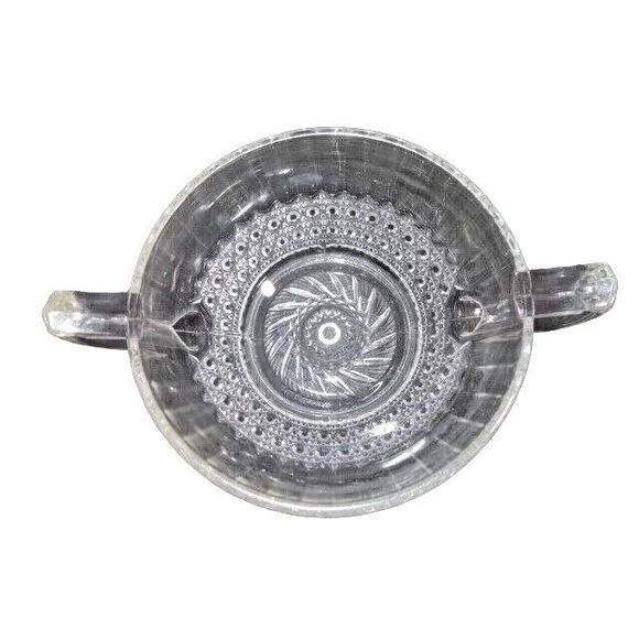 Imperial Glass Ohio Nappy Huckabee Round Clear Bowl Swirling Star Handle 5-inch - Picture 3 of 6